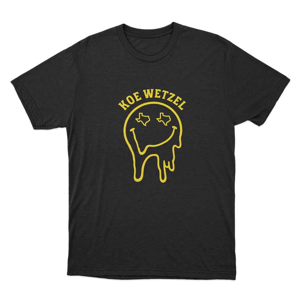 Drippy Smiley Unsiex T Shirt Black Drippy Smiley Unsiex T Shirt Black