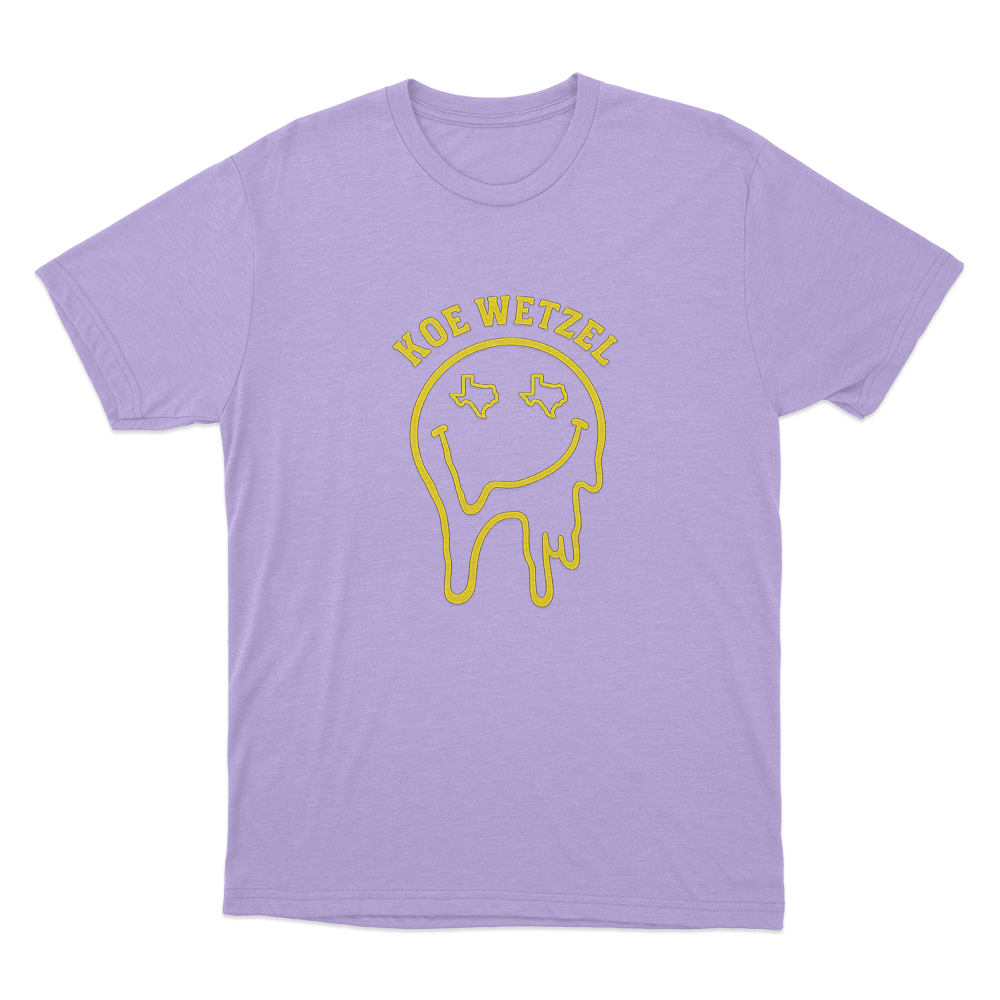 Drippy Smiley Unsiex T Shirt Purple Drippy Smiley Unsiex T Shirt Purple